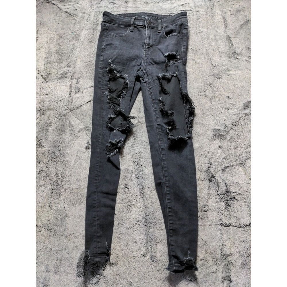 American Eagle Distressed Next Level Stretch Hi Rise Jegging Women Sz 4 Regular